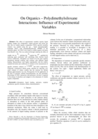 On organics – polydimethylsiloxane interactions : influence of experimental variables