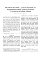 Absorption of volatile organic compounds into polydimethylsiloxane : phase equilibrium computation at infinite dilution