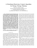 A distributed real-time control algorithm for energy storage sharing