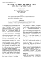 The development of a management error orientation questionnaire.