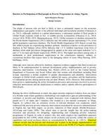 Barriers to participation of deaf people in poverty programmes in Abuja, Nigeria