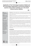 Application of the Technology Acceptance Model and the Technology–Organisation–Environment Model to examine social media marketing use in the South African tourism industry