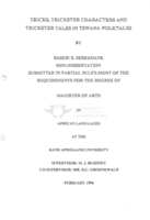 Tricks, trickster characters and trickster tales in Tswana folktales