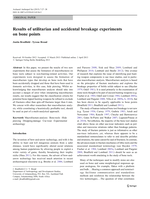 Results of utilitarian and accidental breakage experiments on bone points