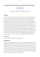 A comparison of youth resilience across seven South African sites