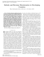 Subsidy and revenue maximization in developing countries