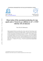 Observation of the associated production of a top quark and a Z boson in p p collisions at p at √s = 13TeV with the ATLAS detector