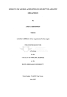 Effects of mining activities on selected aquatic organisms