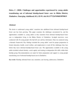 Challenges and opportunities experienced by young adults transitioning out of informal kinship-based foster care in Bikita District, Zimbabwe