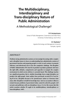 The multidisciplinary, interdisciplinary and trans-disciplinary nature of Public Administration : a methodological challenge?