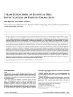 Steam extraction of essential oils: Investigation and optimization of process parameters