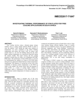 Investigating thermal performance of PCM plates for free cooling applications in South Africa