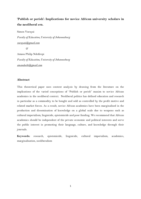 ‘Publish or perish’ : implications for novice African university scholars in the neoliberal era
