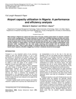 Airport capacity utilization in Nigeria : a performance and efficiency analysis