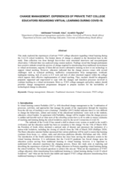 Change management : experiences of private TVET college educators regarding virtual learning during Covid-19