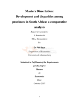 Development and disparities among provinces in South Africa: a comparative analysis