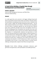 Is South Africa Building a Capable State through Developmental Local Government?