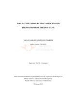 Population exposure to cyanide vapour from gold mine tailings dams
