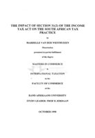 The impact of section 31(2) of the Income Tax Act on the South African tax practice