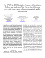 An EPICS-in-IEEE initiative: learners of St Alban’s college and students of the University of Pretoria seek earth observation solutions through air-quality microsensing