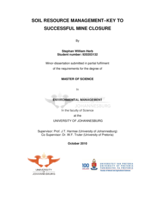 Soil resource management - key to successful mine closure