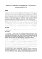 Potential cost implications of contracting risks – the views of bus operators in South Africa