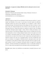 Social justice : an approach to mitigate difficulties faced by multi-grade teachers in rural classrooms