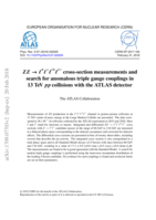ZZ -`+`􀀀`0+`0􀀀 cross cross-section measurements and search for anomalous triple gauge couplings in 13 TeV pp collisions with the ATLAS detector