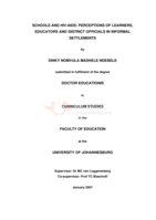 Schools and HIV/AIDS: perceptions of learners, educators and district officials in informal settlements