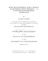 Risk management for a rural electrification project : a systems engineering approach