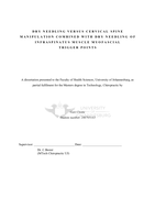 Dry needling versus cervical spine manipulation combined with dry needling of infraspinatus muscle myofascial trigger points