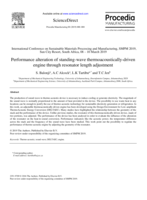 Performance alteration of standing-wave thermoacoustically-driven engine through resonator length adjustment