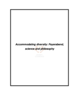 Accommodating diversity: Feyerabend, science and philosophy