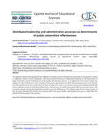 Distributed leadership and administrative processes as determinants of public universities’ effectiveness