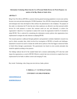Information technology risks from the use of personal mobile devices for work purposes: An analysis of the big 4 banks in South Africa