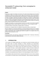Successful IT outsourcing : from conceptual to enhanced model