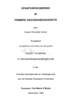 Spanfunksionering in primêre gesondheidsdienste