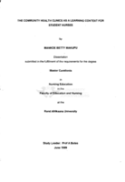 The community health clinics as a learning context for student nurses