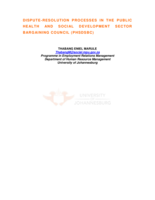 Dispute-resolution processes in the Public Health and Social Development Sector Bargaining Council (PHSDSBC)