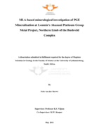 MLA-based mineralogical investigation of PGE mineralisation at Lonmin's Akanani Platinum Group Metal Project, Northern Limb of the Bushveld Complex