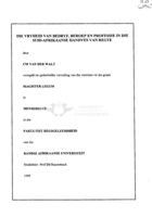 Die vryheid van bedryf, beroep en professie in die Suid-Afrikaanse Handves van Regte