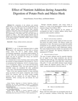 Effect of nutrient addition during anaerobic digestion of potato peels and maize husk