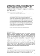 An assessment of the key determinants of building science students’ satisfaction when undertaking group work: a case study of the University of Johannesburg, South Africa
