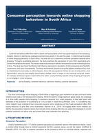 Consumer perception towards online shopping behaviour in South Africa
