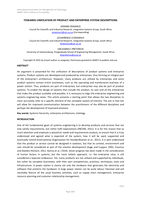 Towards unification of product and enterprise system descriptions