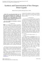 Synthesis and characterization of new nitrogen donor ligands