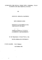 Guidelines for social work with cerebral palsy patients and the parental system