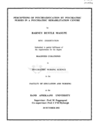 Perceptions of psycho-education by psychiatric nurses in a psychiatric rehabilitation centre