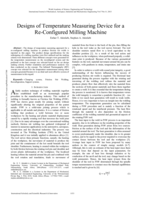 Designs of temperature measuring device for a re-configured milling machine