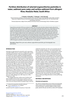 Partition distribution of selected organochlorine pesticides in water, sediment pore water and surface sediment from uMngeni River, KwaZulu-Natal, South Africa